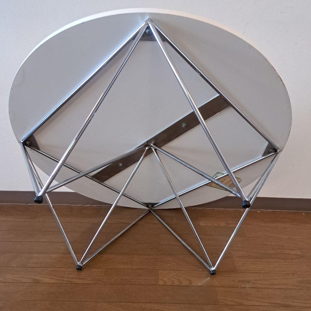 円形　リビングテーブル ローテーブル　ホワイトテーブル