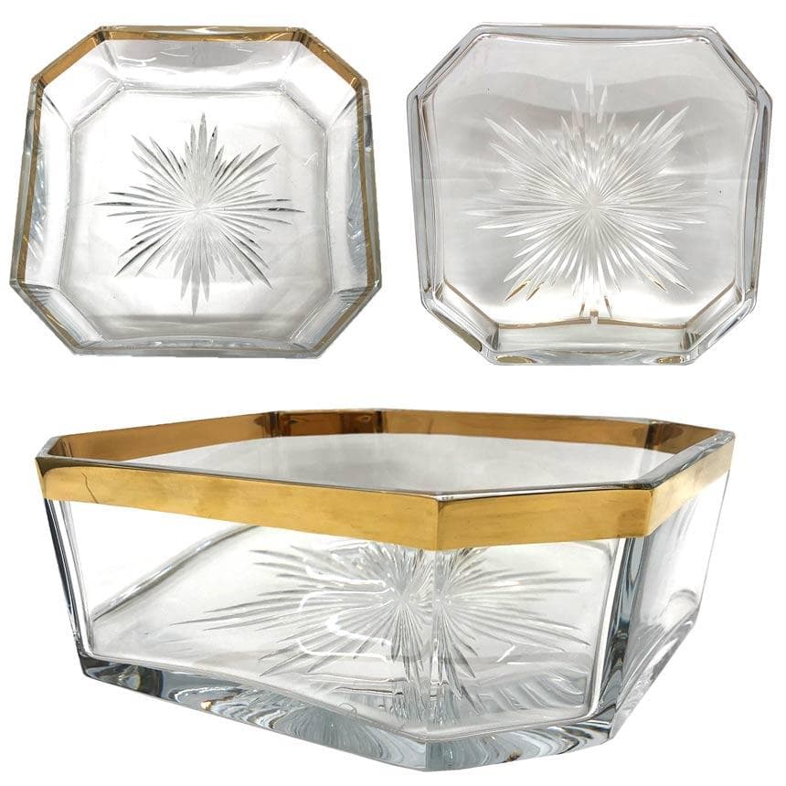 バカラ 春海コレクション 鉢 金縁八角 aq12287