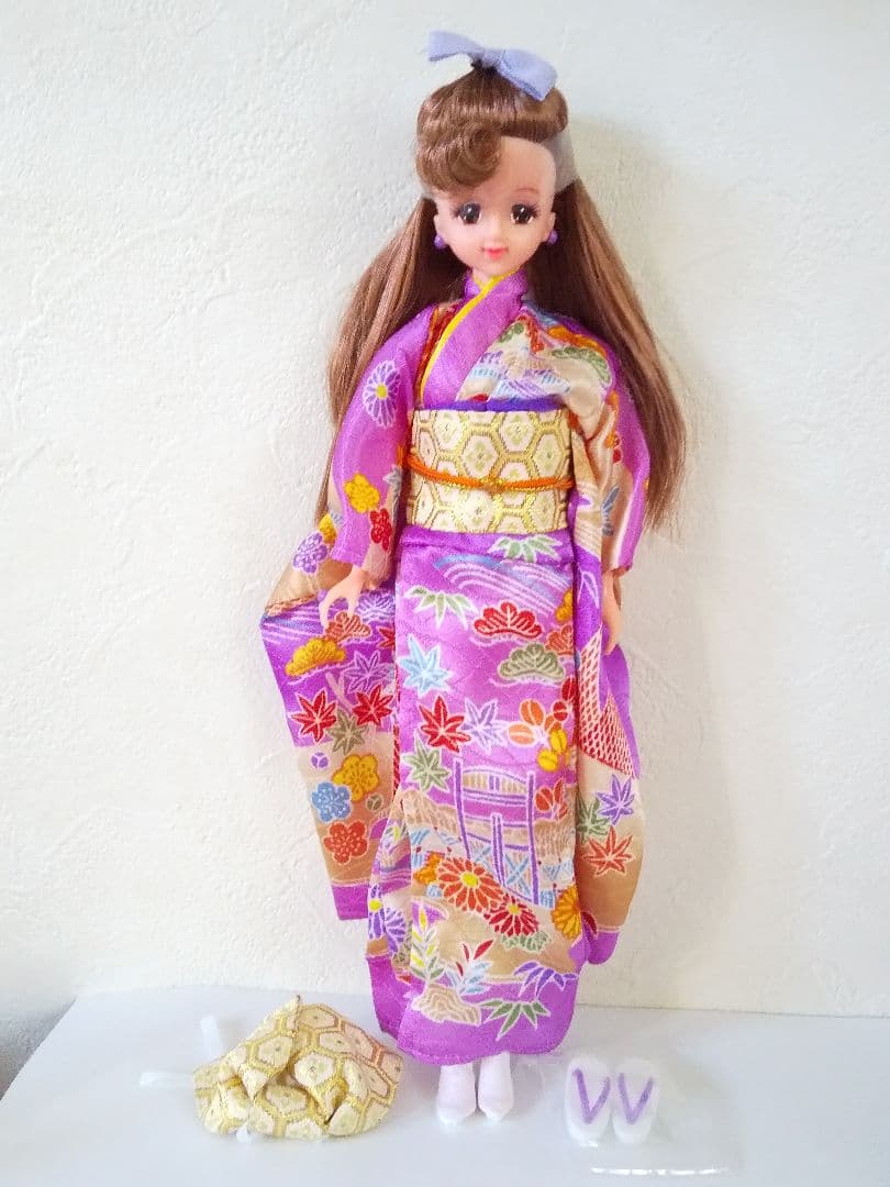 箱無し新品❤超希少1995年発売❤旧タカラジェニー　着物紫フルセット