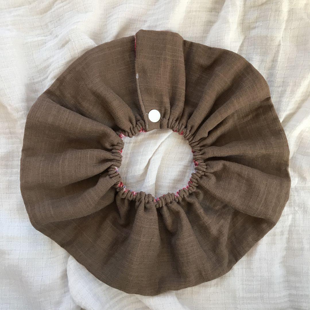 再販★ガーネットチェック×ナチュラルチョコ★ ハンドメイド　リバーシブル　スタイ