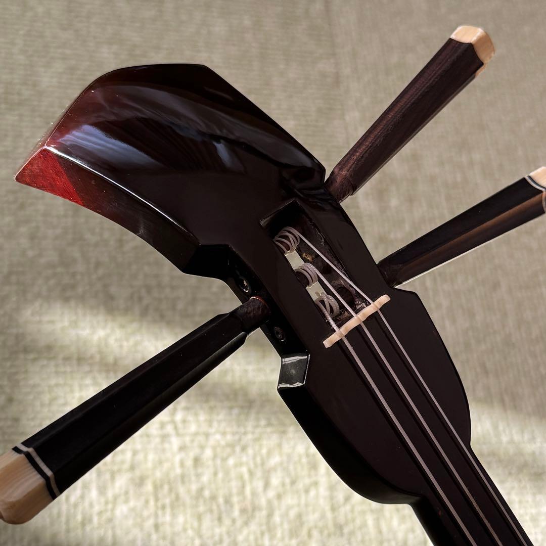 三線■黒檀 本皮クサビ張り■真壁型 アルミケース付き