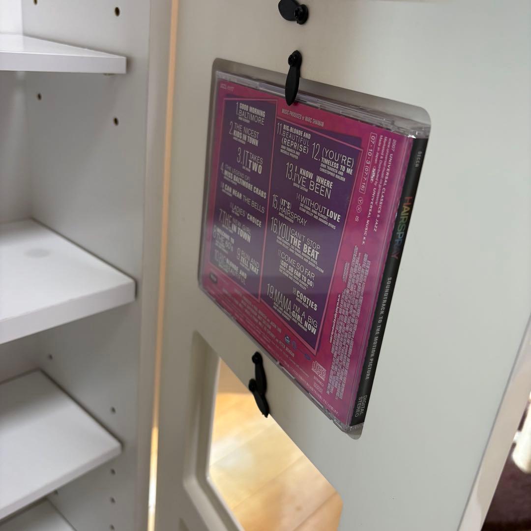 CD DVDラック　タワー　ホワイト　収納