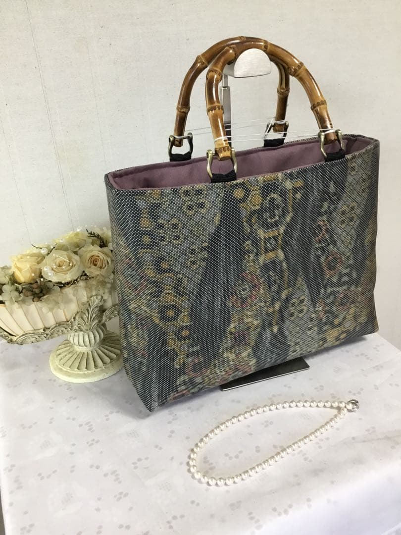 ハンドメイド・リメイク・大島紬・カバン・トートバッグ・452