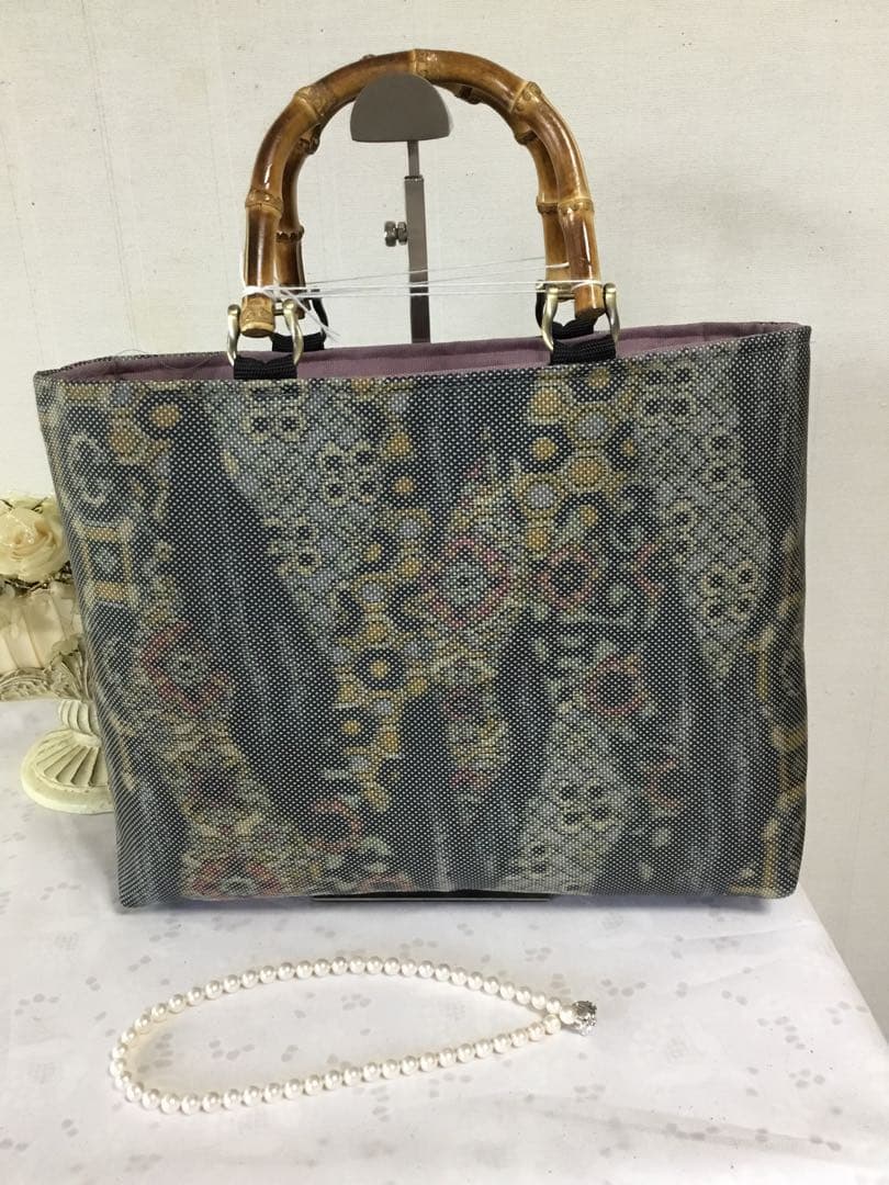 ハンドメイド・リメイク・大島紬・カバン・トートバッグ・452