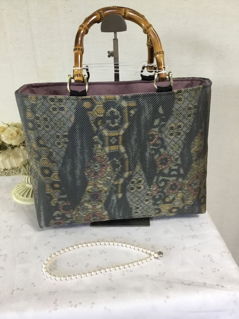 ハンドメイド・リメイク・大島紬・カバン・トートバッグ・452