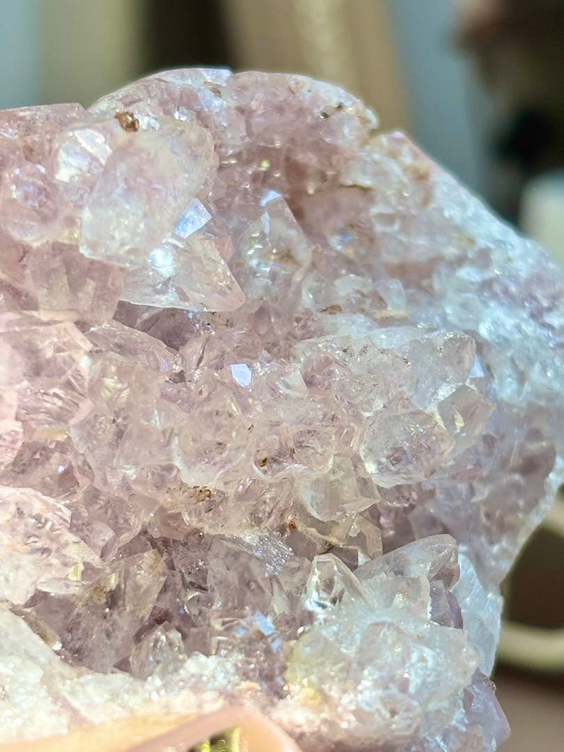 最終価格《ザクザク結晶♡》ピンクアメジスト　ハート　専用台座付き