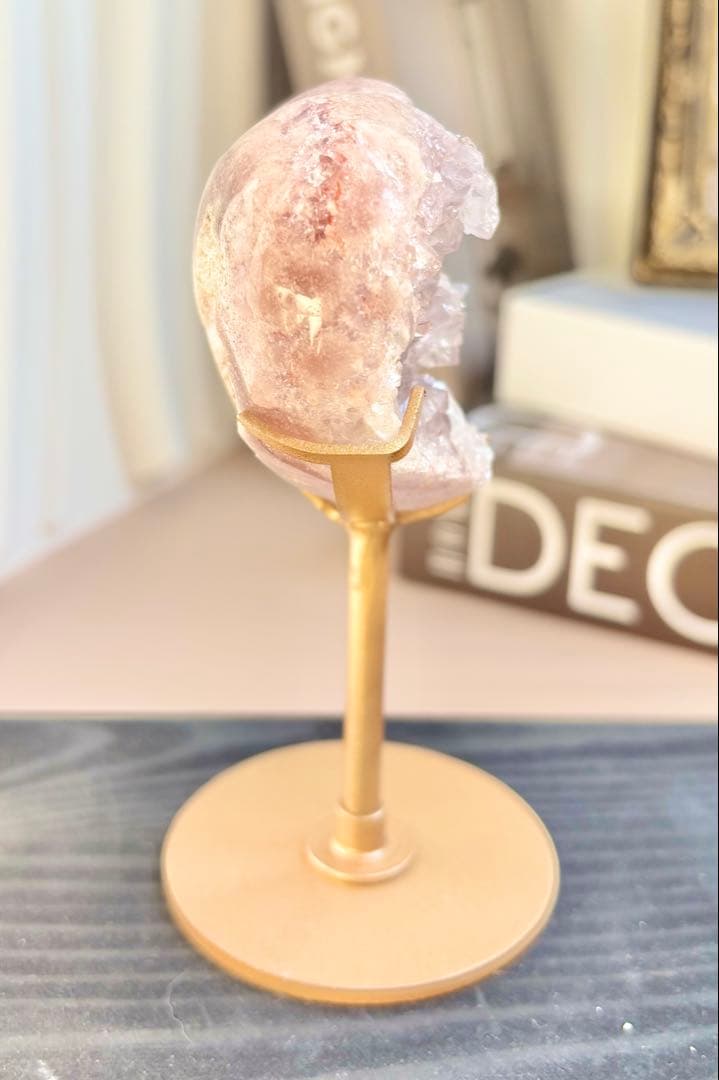 最終価格《ザクザク結晶♡》ピンクアメジスト　ハート　専用台座付き