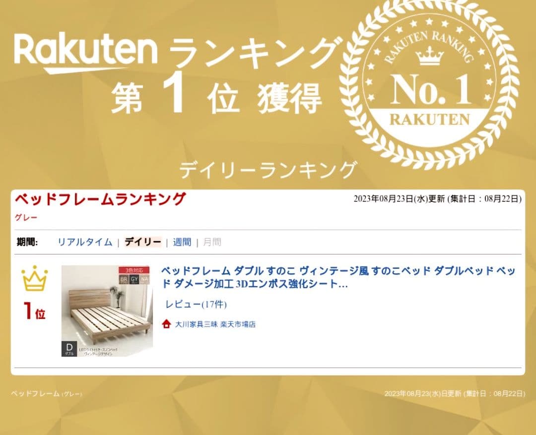 【極美品】ベッドフレーム ダブル ヴィンテージ風 ナチュラル モダン 北欧