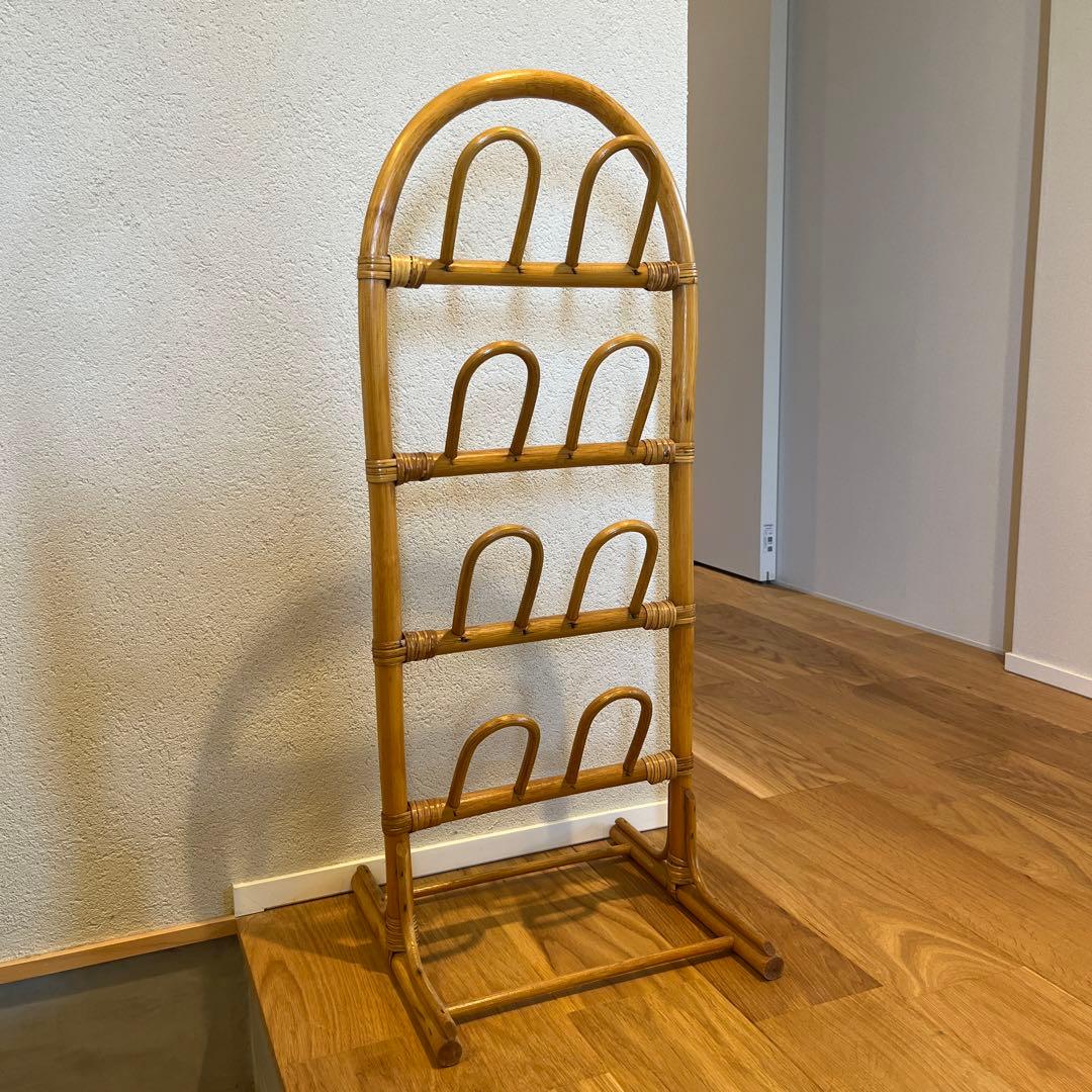 ラタンのスリッパラック 昭和レトロ - メルカリ