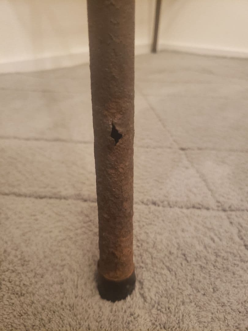 昭和レトロ 鉄脚 アイアン テーブル 古家具 古道具 リメイク カフェ風