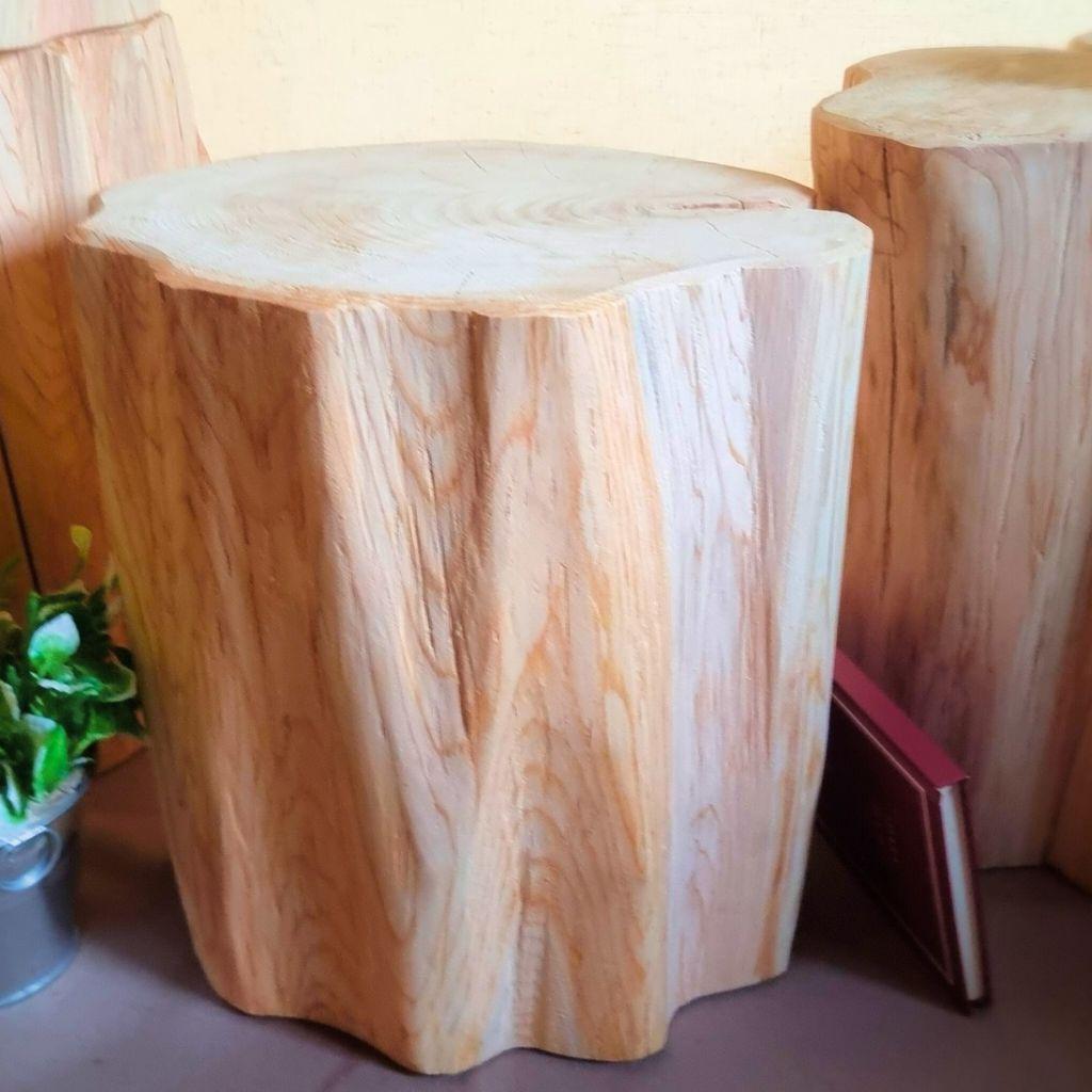 いい香り ナチュラルウッドのフリルテーブル・スツール 無垢無塗装