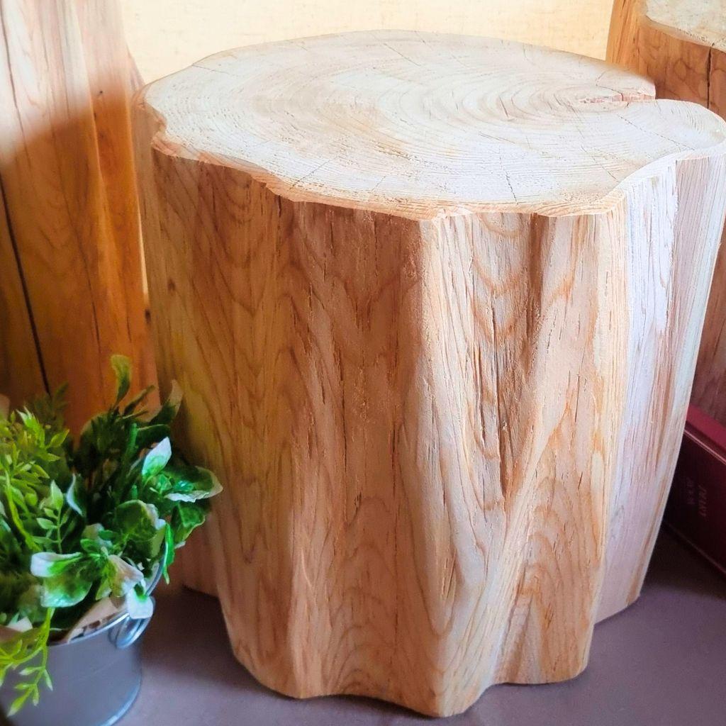 いい香り ナチュラルウッドのフリルテーブル・スツール 無垢無塗装