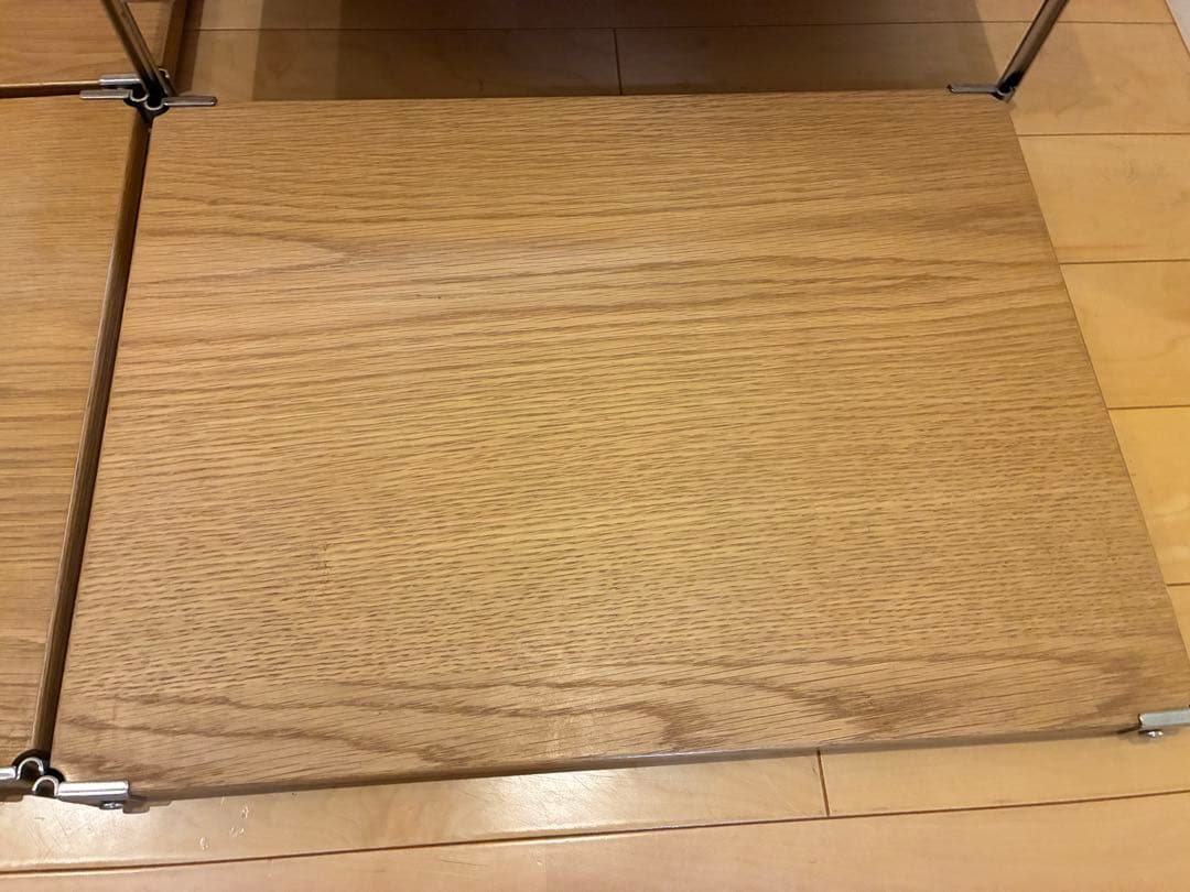 無印良品 ステンレスユニットシェルフ 追加棚 オーク材3枚タモ材1枚 幅56cm