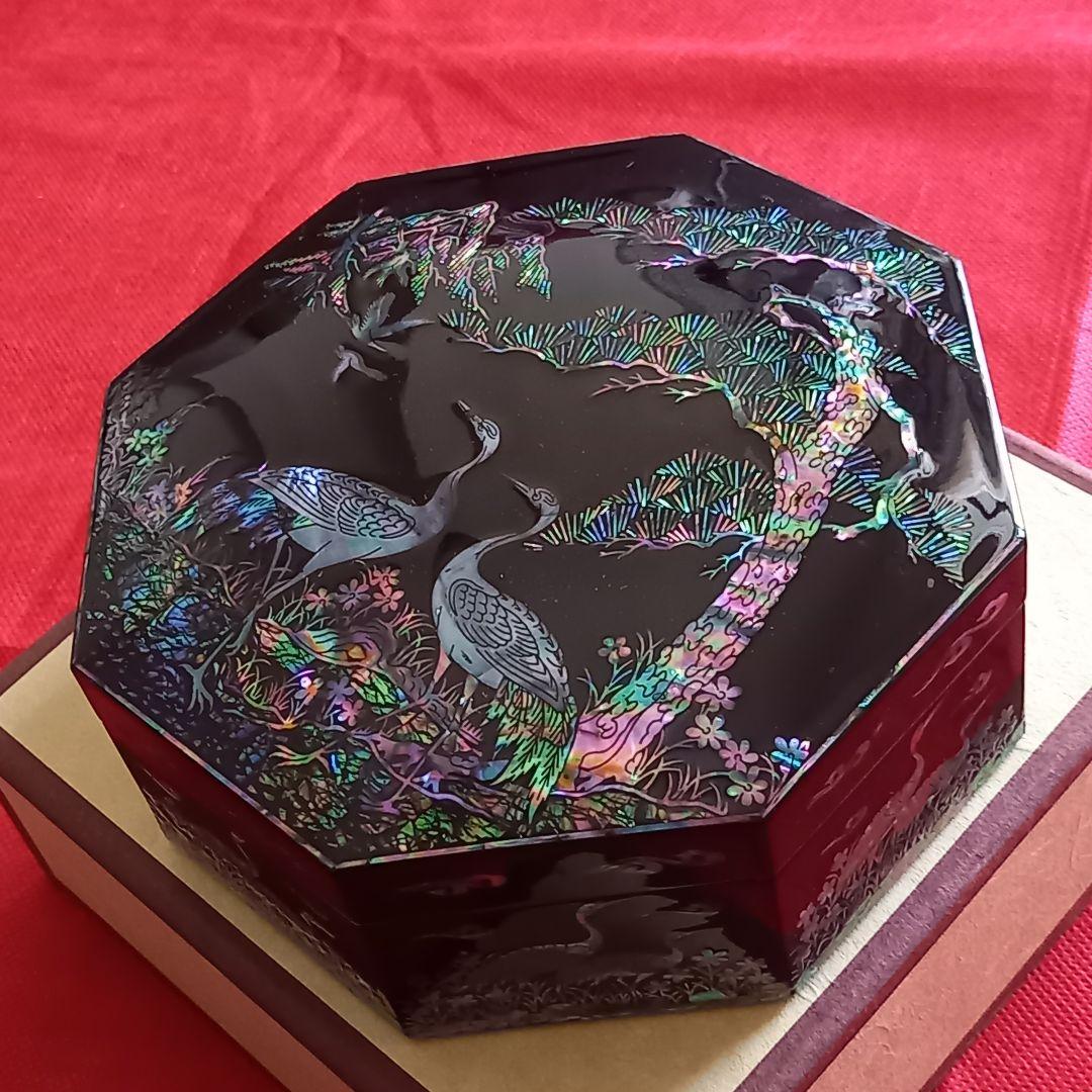 韓国製 八角螺鈿細工 漆器 螺鈿細工 小物入れ - メルカリ