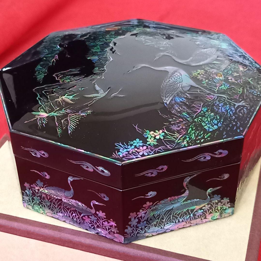 韓国製 八角螺鈿細工 漆器 螺鈿細工 小物入れ - メルカリ