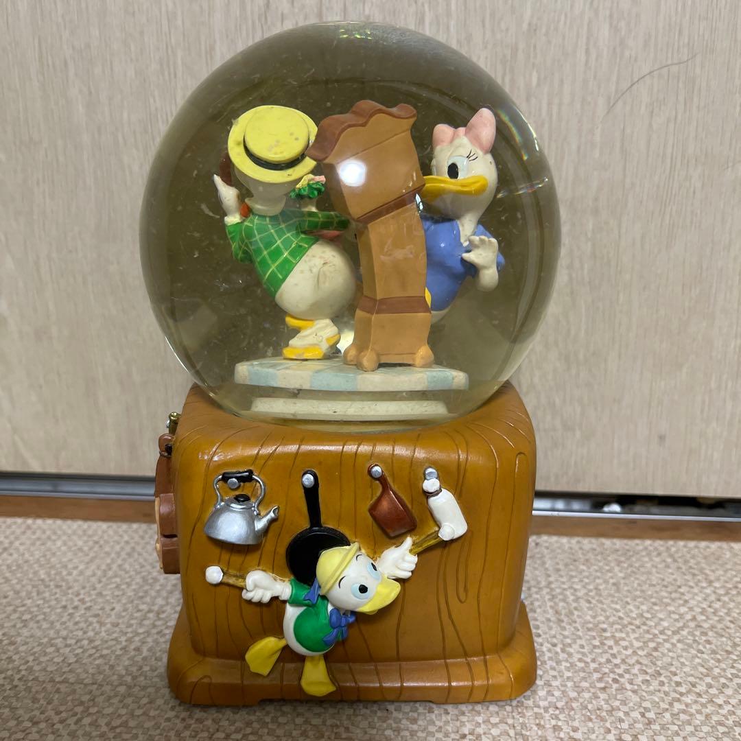 【希少】ディズニー/スノードーム/オルゴール/ドナルド/デイジー