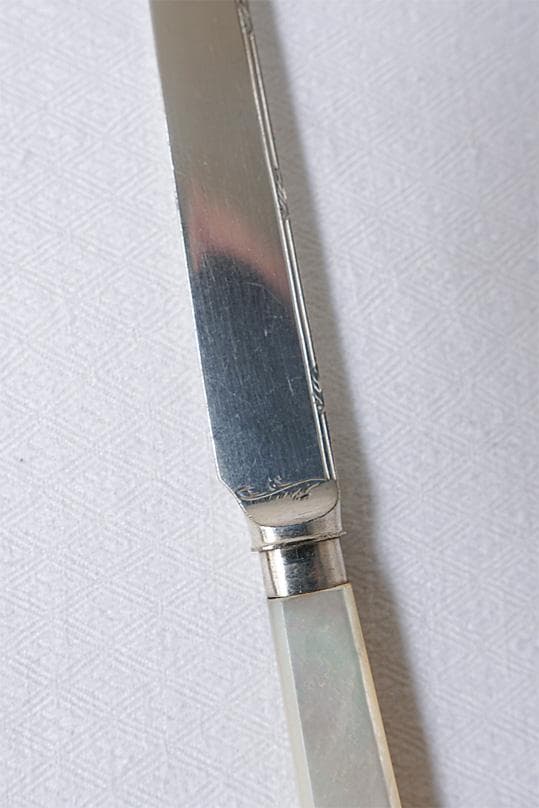 イギリスアンティーク　白蝶貝　マザーオブパール　カトラリー　フォーク＆ナイフ　A