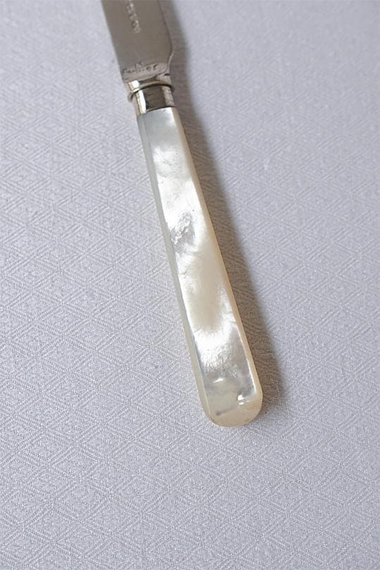 イギリスアンティーク　白蝶貝　マザーオブパール　カトラリー　フォーク＆ナイフ　A