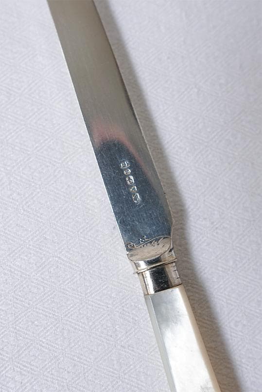 イギリスアンティーク　白蝶貝　マザーオブパール　カトラリー　フォーク＆ナイフ　A