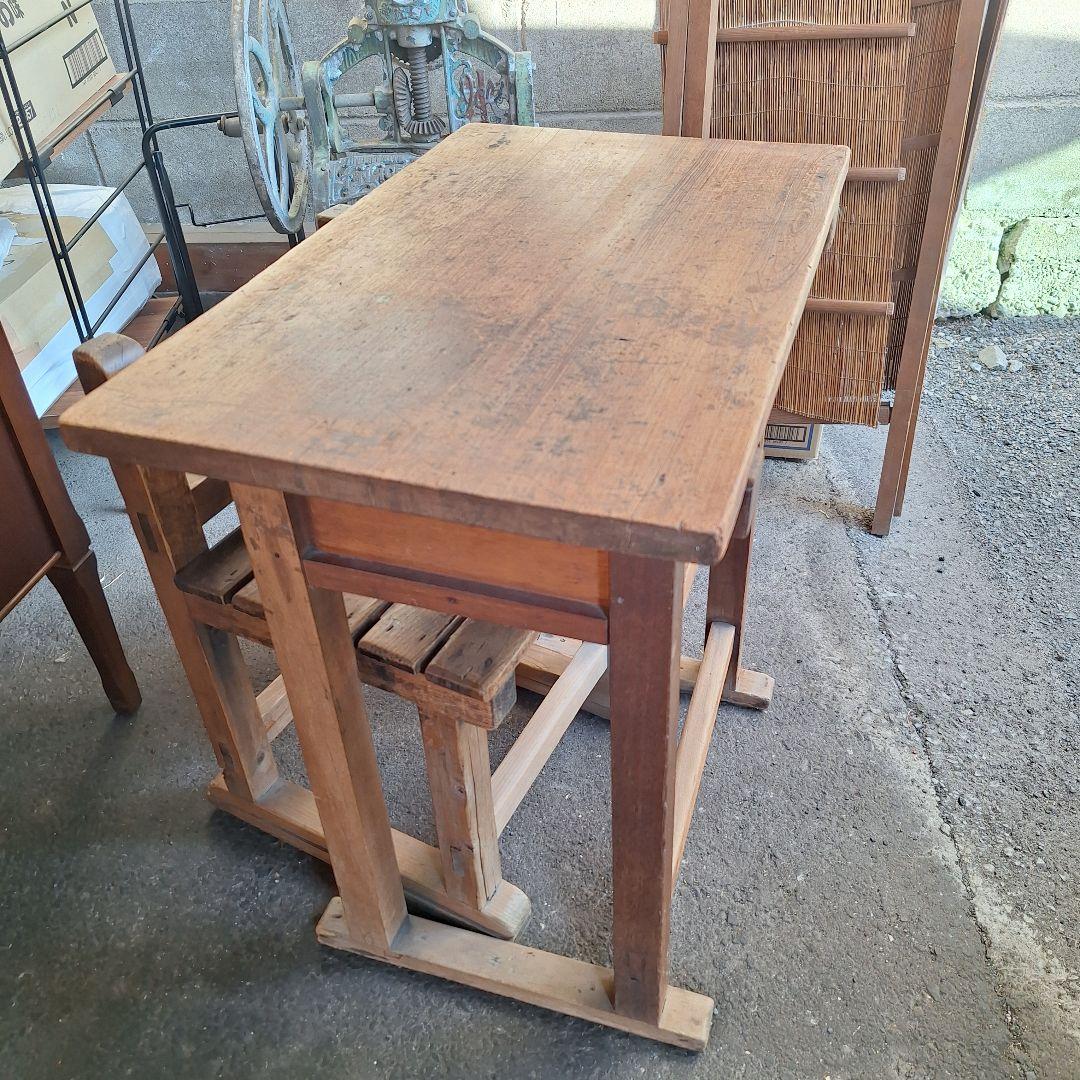 ヴィンテージ 机 椅子 シャビー インダストリアル アンティーク - メルカリ