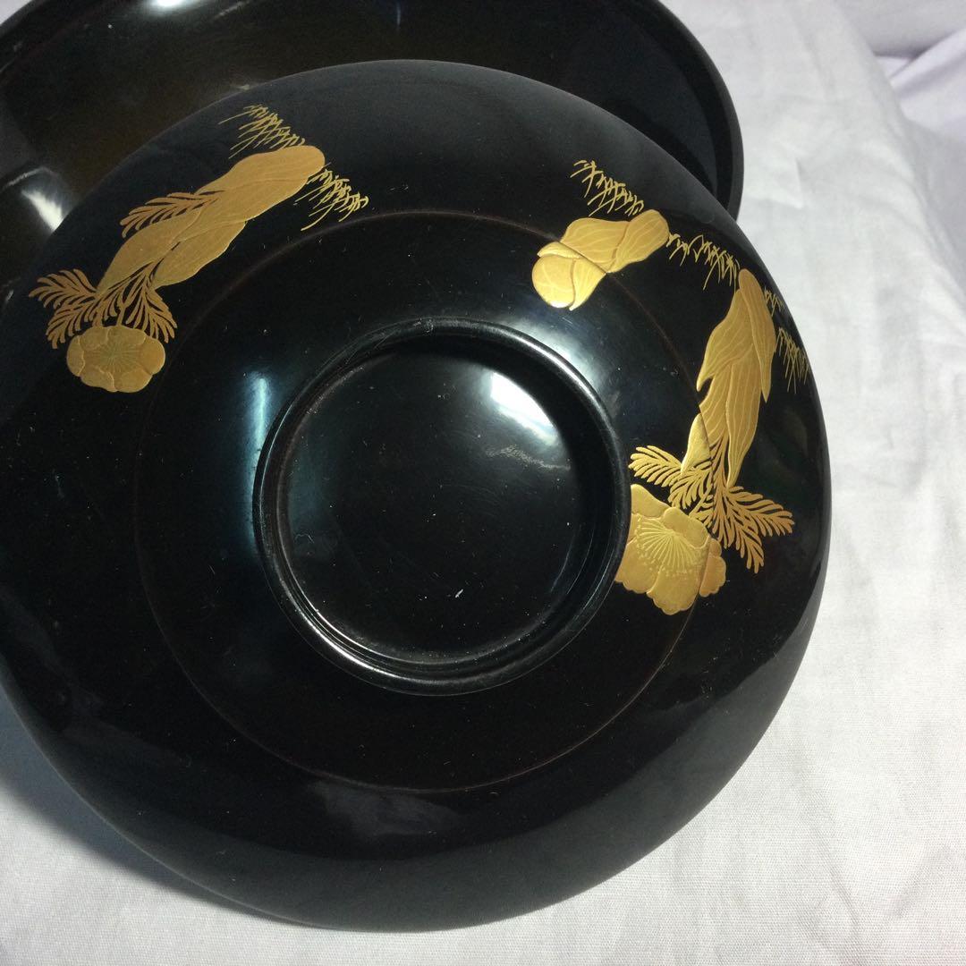 NO 298漆碗10クロー赤10個蓋つきです輪島と思いますが確信無いので不明。