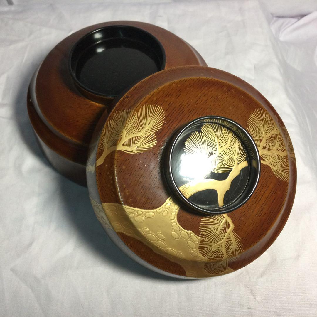 NO 298漆碗10クロー赤10個蓋つきです輪島と思いますが確信無いので不明。