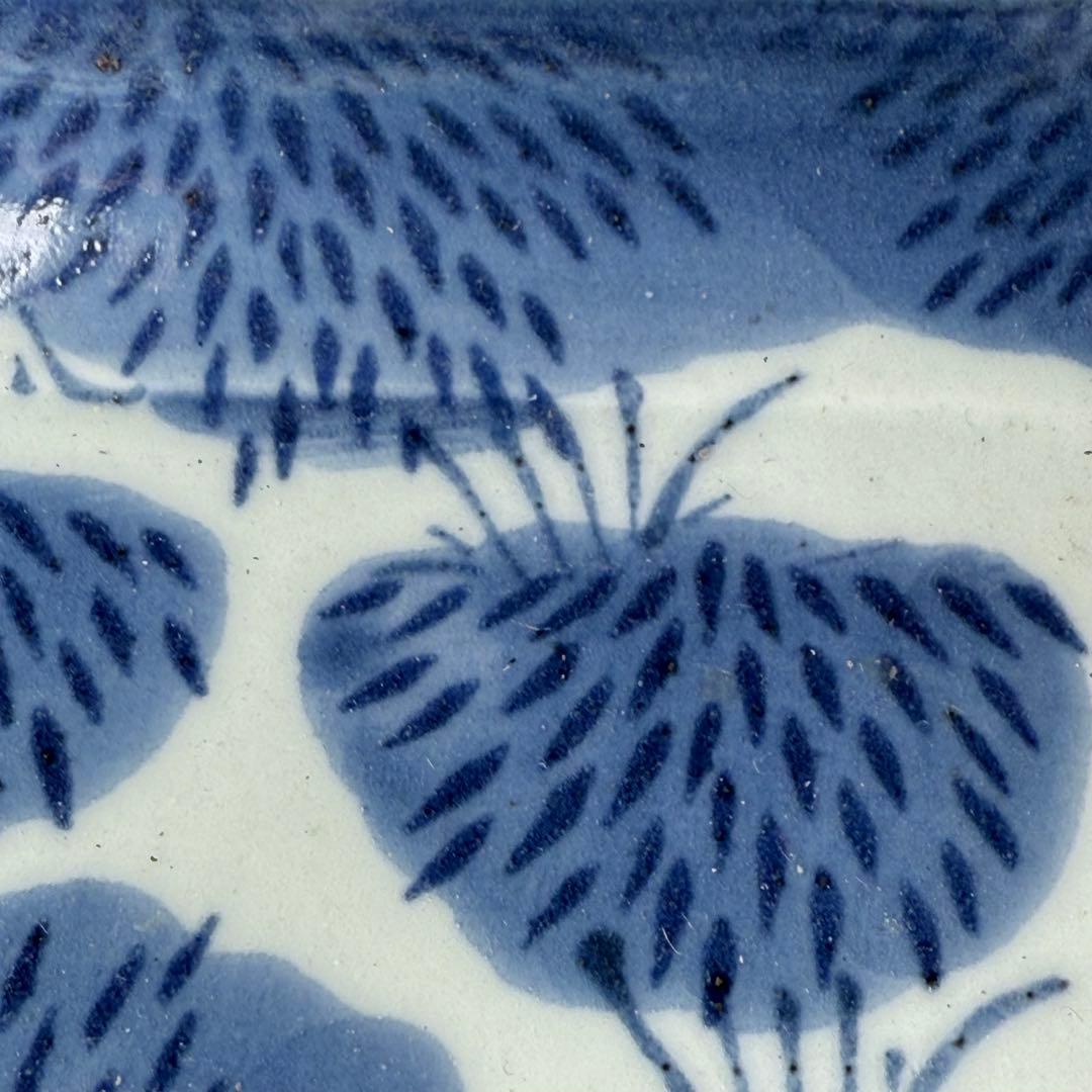 江戸中期　古伊万里　染付竹林文長皿　奇跡の十客！　笹葉部型紙摺　古美術　最高級器