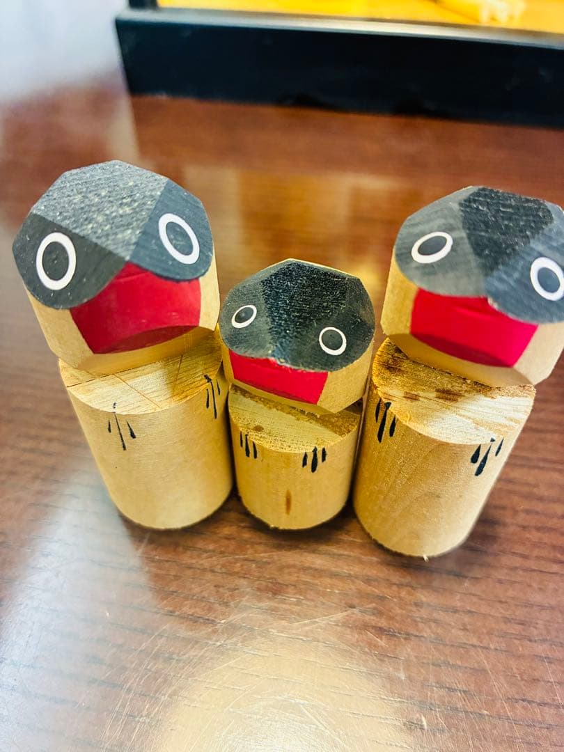 鷽とり　亀戸天神　ガラスケース付き