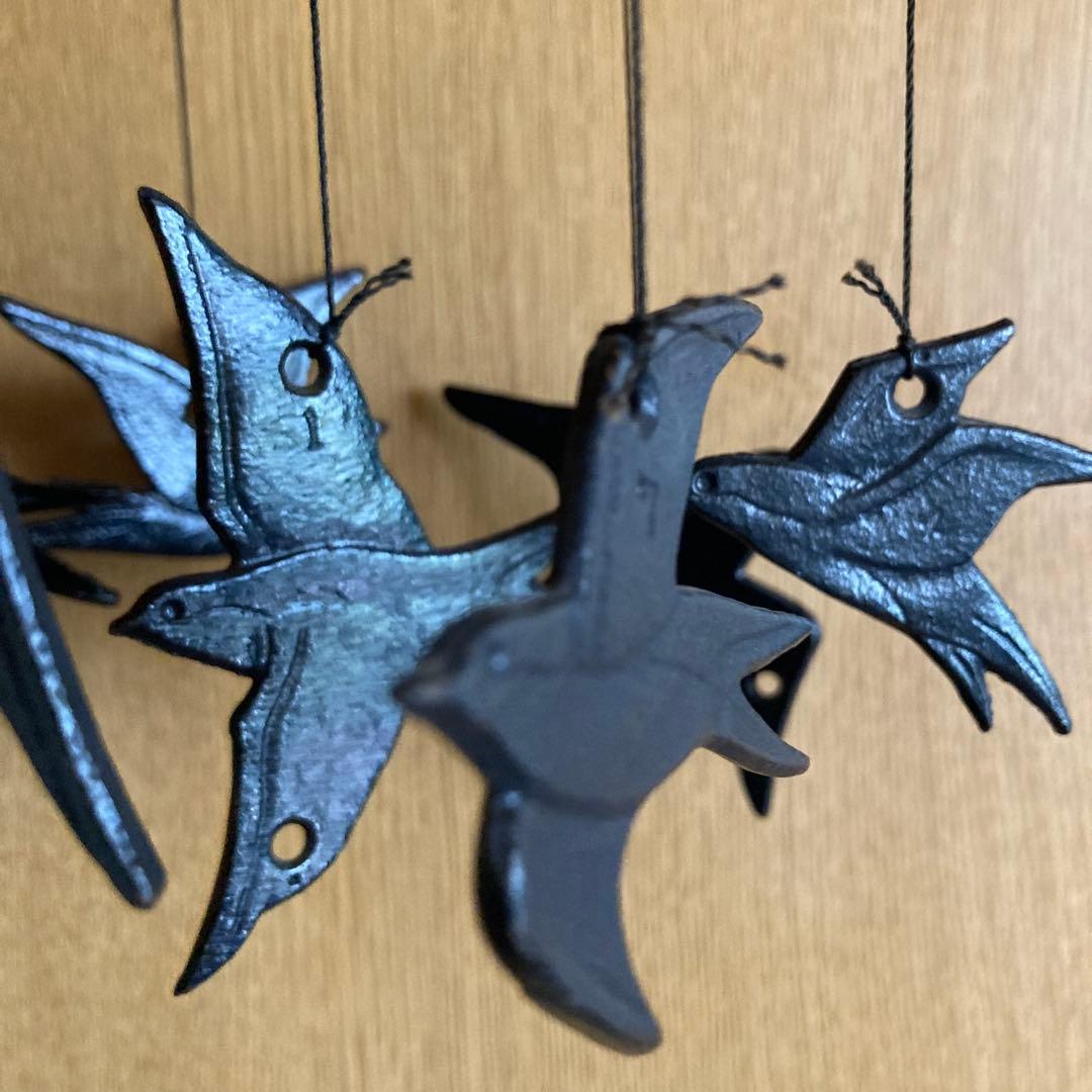 南部鉄風鈴、山王日枝神社 南部鉄器 鋳鉄 風鈴 みみずく 枝乗り 風鈴