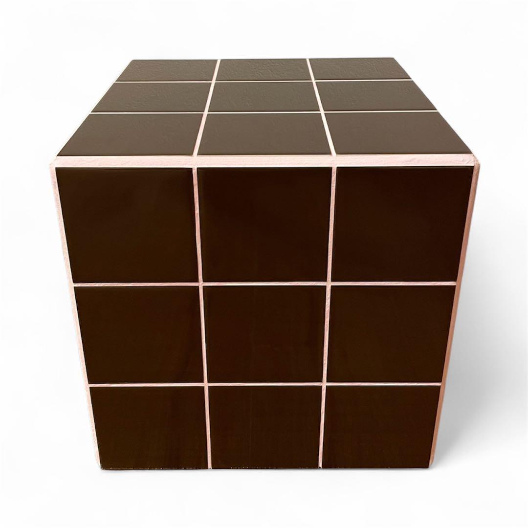 【1点もの‼️】韓国 インテリアタイルスツール テーブル ブラウン 雑貨