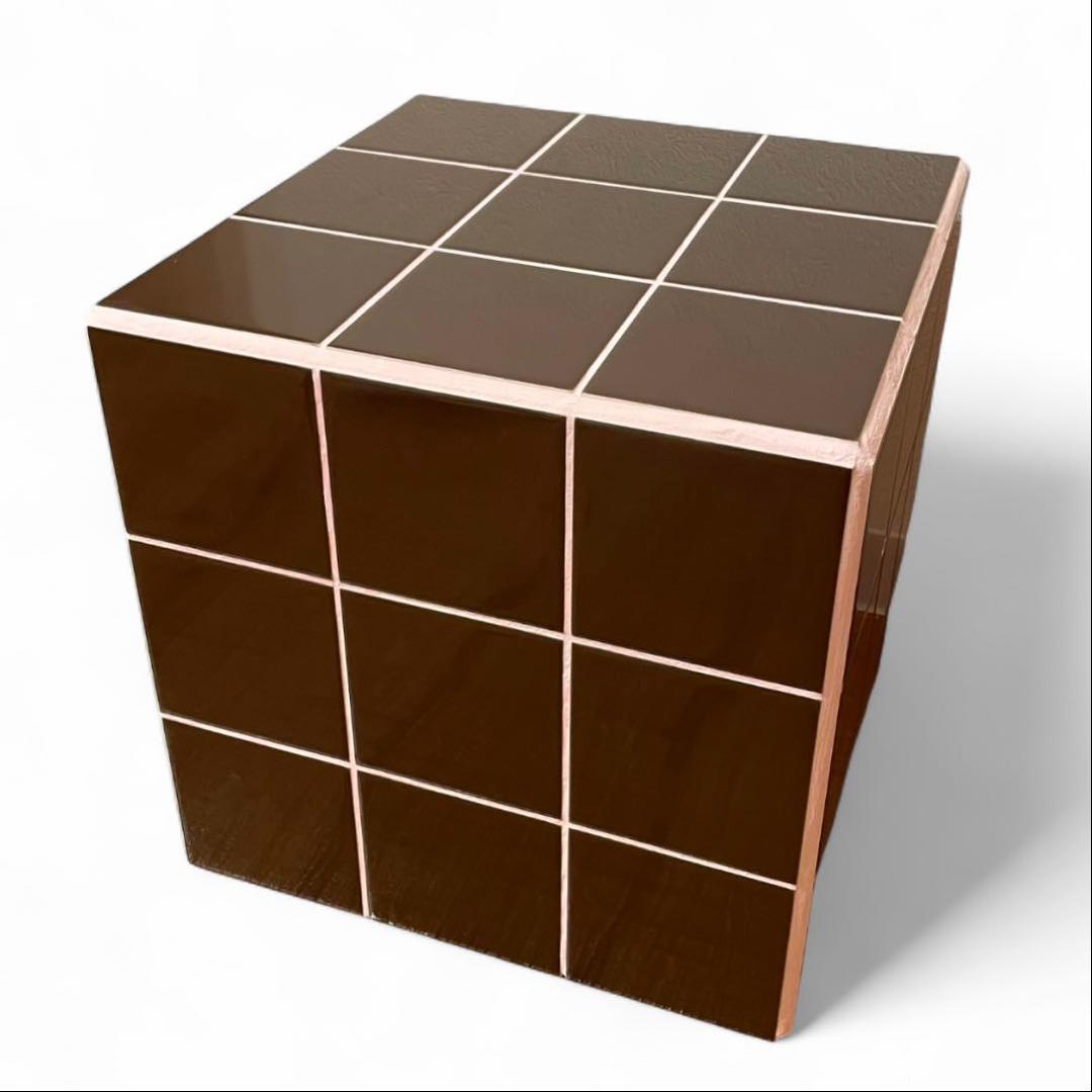 【1点もの‼️】韓国 インテリアタイルスツール テーブル ブラウン 雑貨