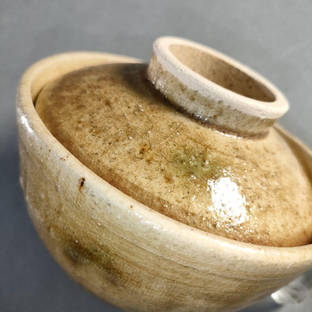A1381-4/高取焼/加藤作助/黄瀬戸蓋付茶碗3客/蓋物/茶道具/懐石道具