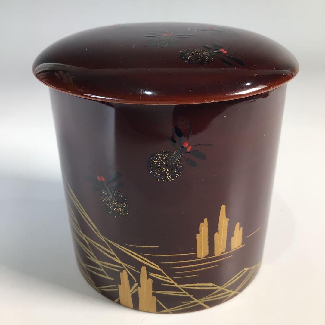 N969 棗 『長谷川恵史作』『溜塗』『蛍蒔絵』『金輪寺棗』 共箱