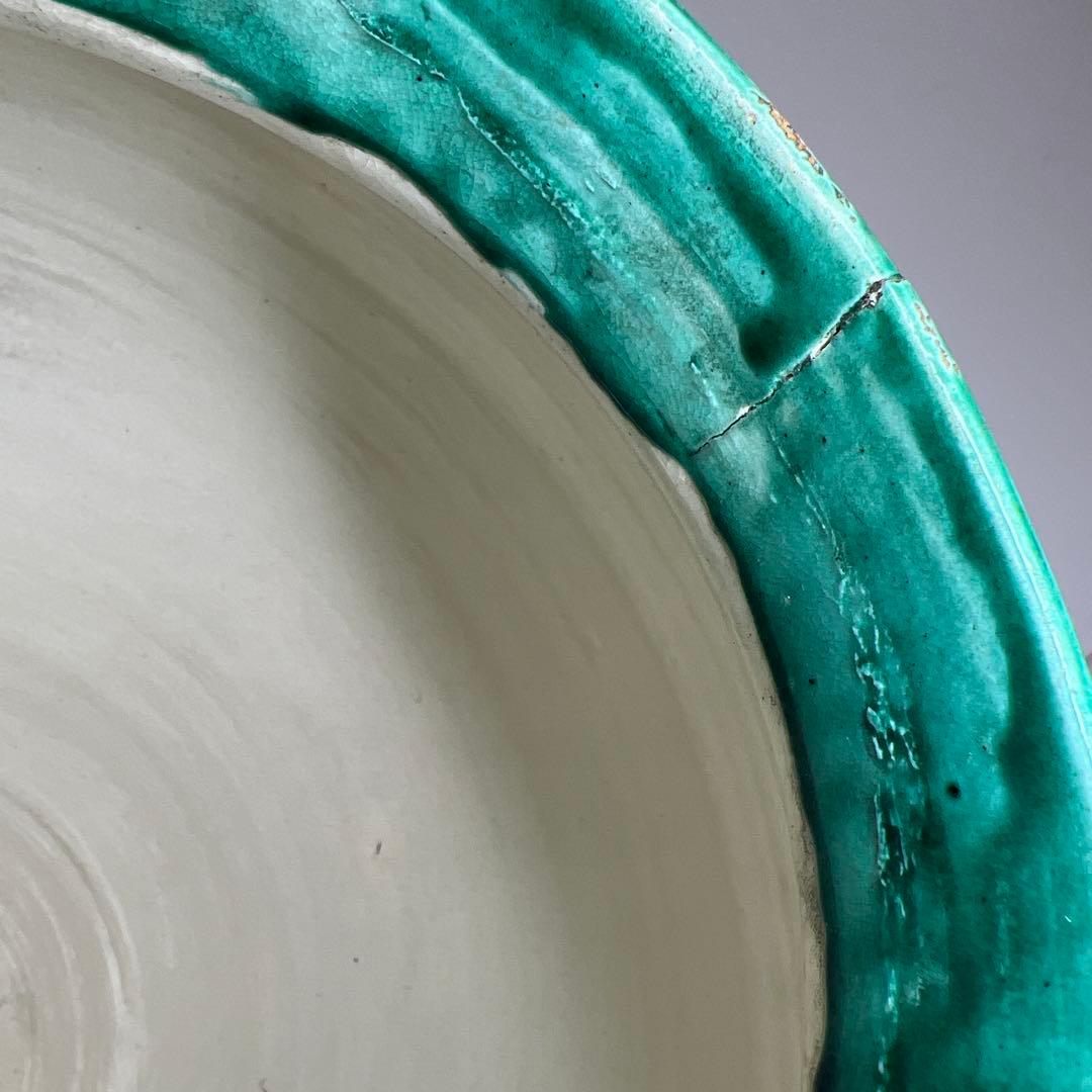 江戸後期 青九谷 特大沈香壷 木箱付 高さ約45㎝ 東