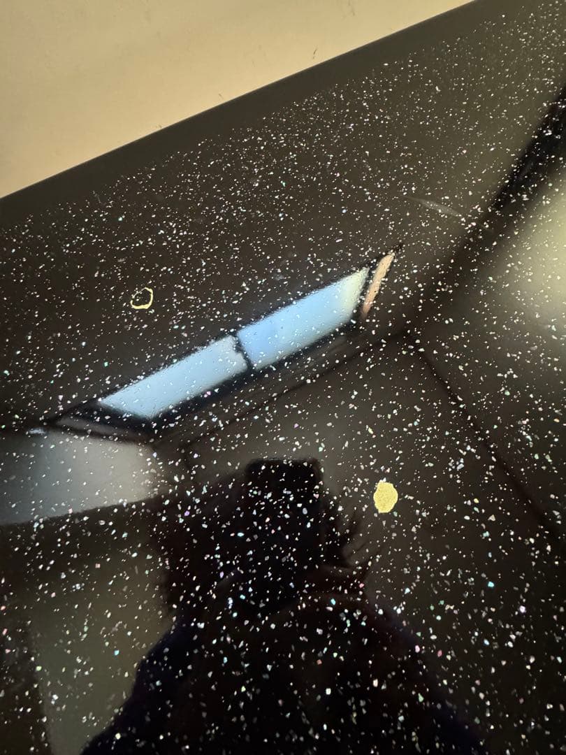 黒いスパークル仕上げセンターテーブル