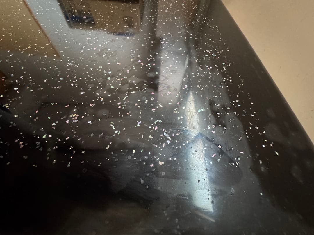 黒いスパークル仕上げセンターテーブル