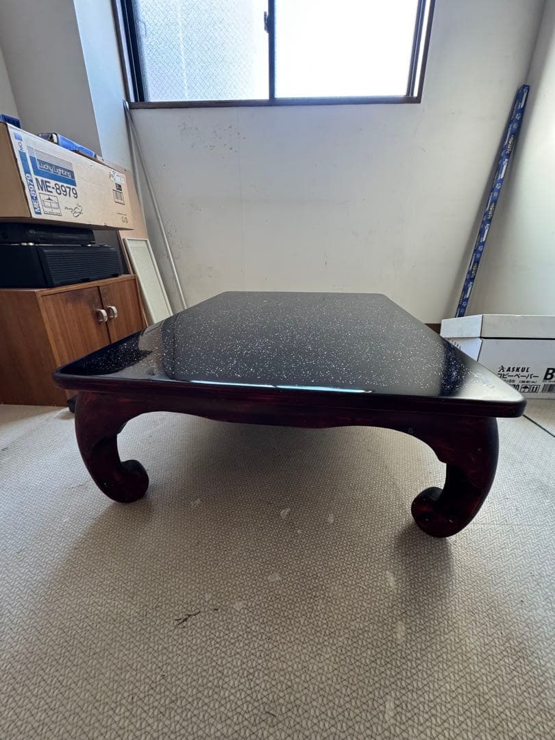 黒いスパークル仕上げセンターテーブル