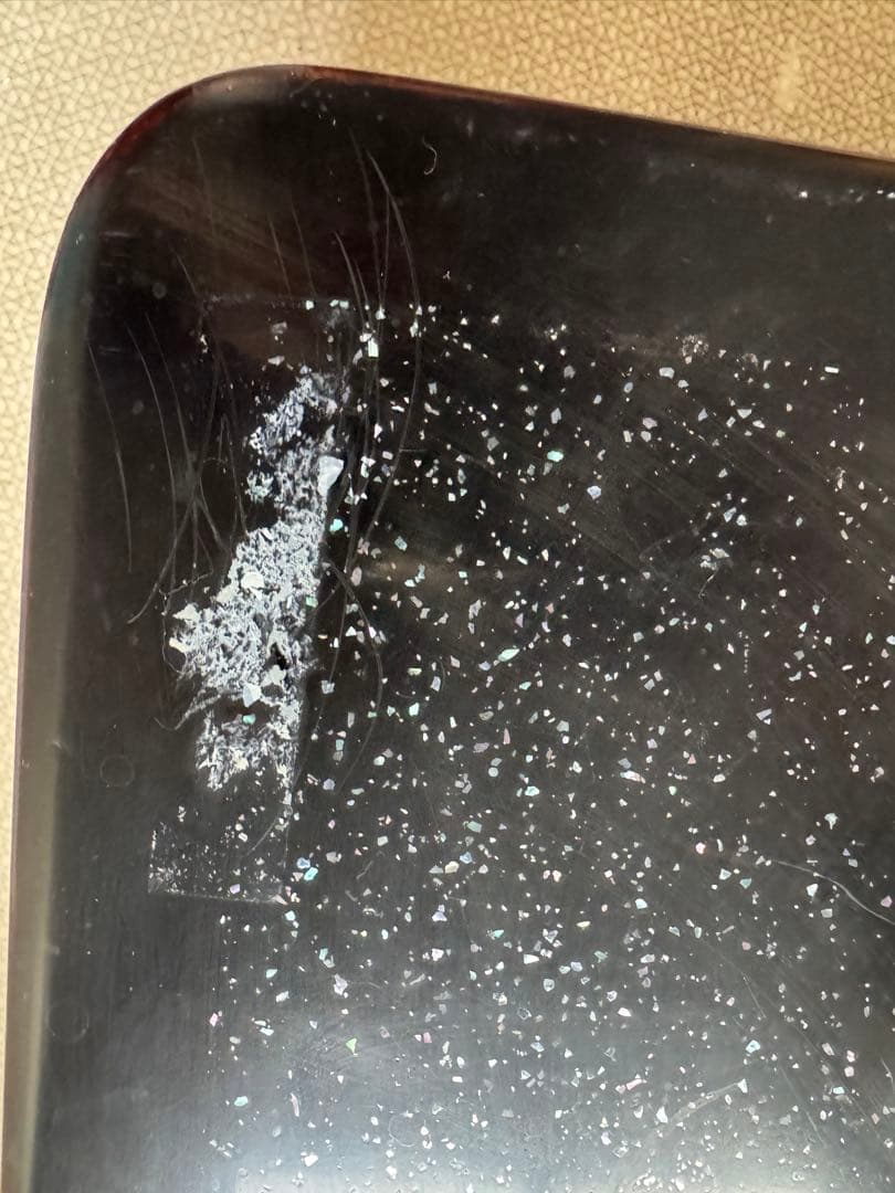 黒いスパークル仕上げセンターテーブル