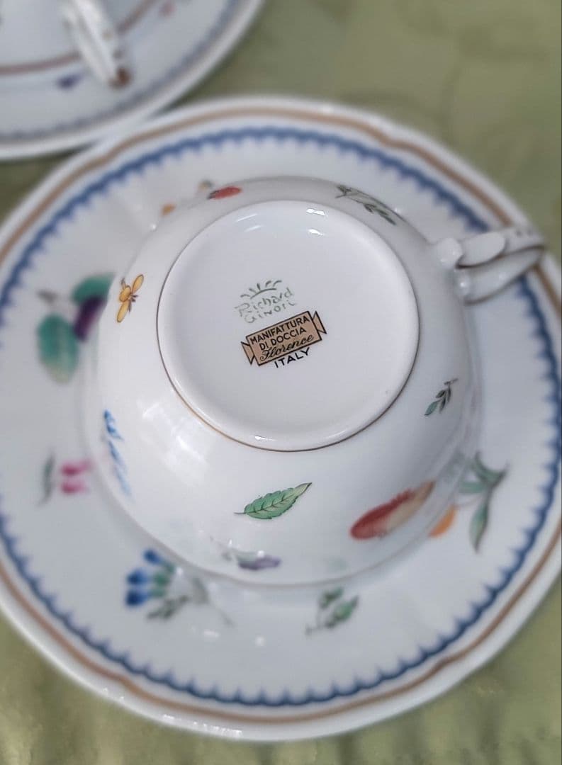 ジノリ イタリアンフルーツシリーズ カップとケーキ皿 ２組