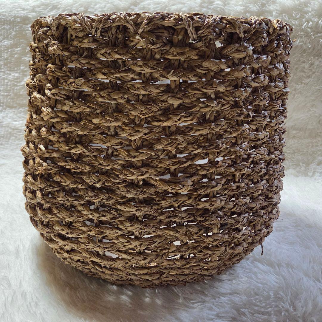 天然素材 円筒形 プランターカバー　特大50×40