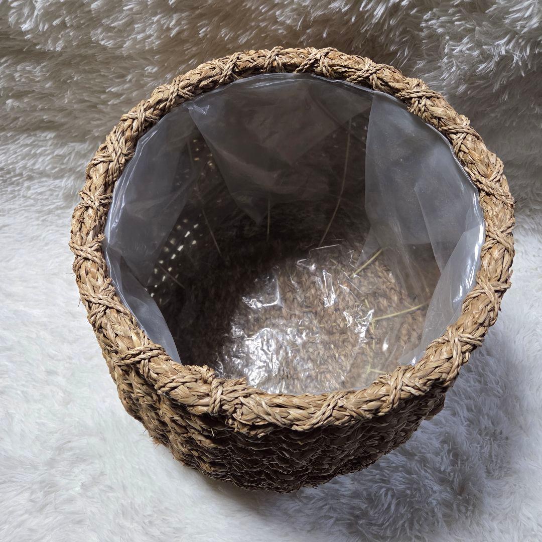 天然素材 円筒形 プランターカバー　特大50×40