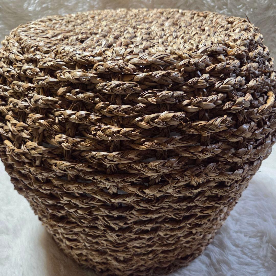 天然素材 円筒形 プランターカバー　特大50×40