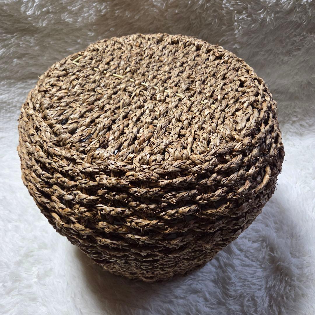 天然素材 円筒形 プランターカバー　特大50×40