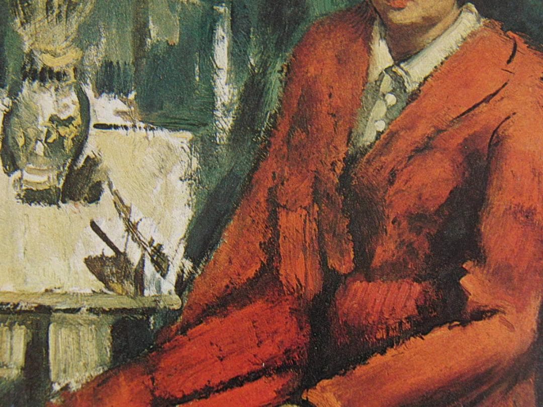 前田寛治、「少女座像」、希少な画集の額装画、オーダーマット付・日本製新品額入り