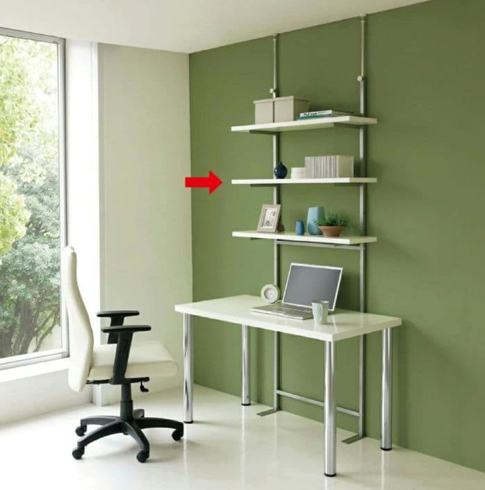 日本製メタルラック スチール本棚 ラック 突っ張り壁面用 幅89.5cm・3段