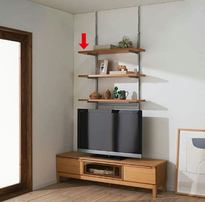 日本製メタルラック スチール本棚 ラック 突っ張り壁面用 幅89.5cm・3段