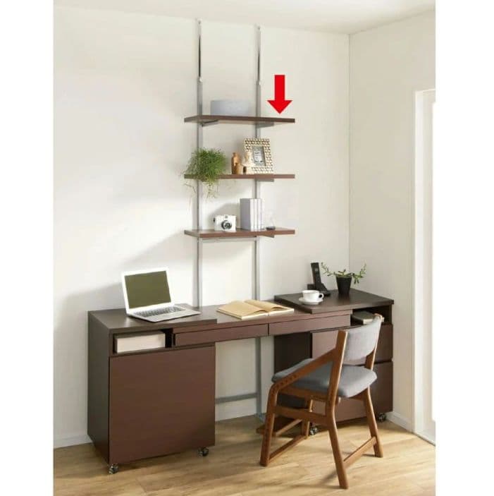 日本製メタルラック スチール本棚 ラック 突っ張り壁面用 幅89.5cm・3段