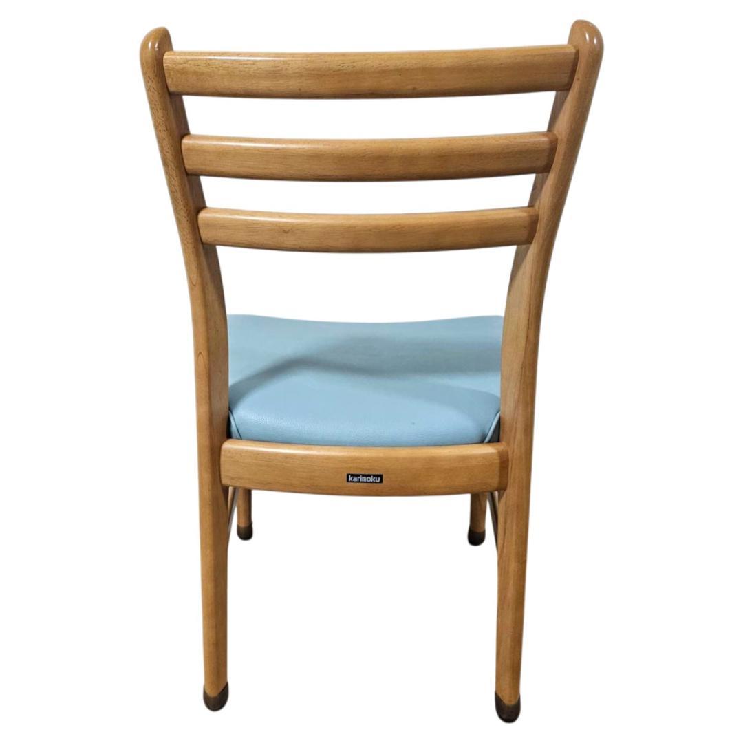 カリモク ダイニングチェア CA1805KN ブナ材 ライトブルー座面 日本製