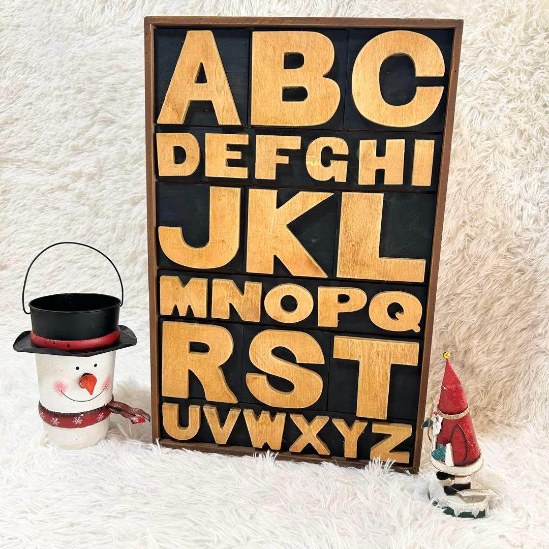 【美品】アルファベット チェスト キャビネット カントリー 収納 木製 ネイビー