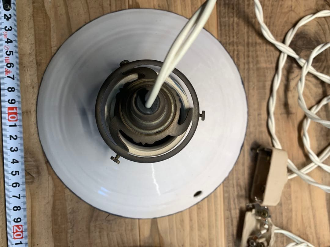 アンティーク　ホウロウ　照明　ペンダントライト